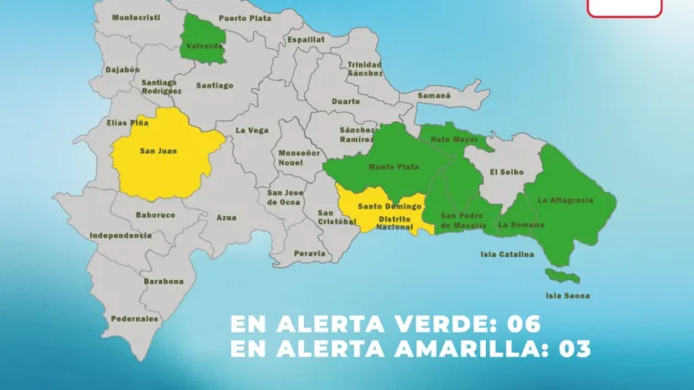 COE coloca nueve provincias en alerta por lluvias