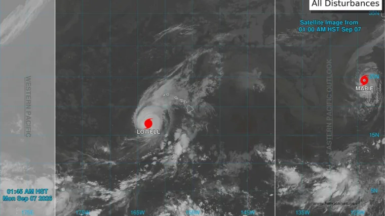 Emiten alerta para dos islas de Hawái por huracán Lowell
