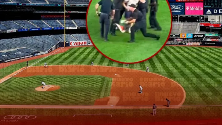 Hombre irrumpe con bandera palestina en juego Mets-Yankees