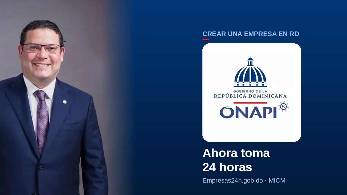 Portada: crear empresa en RD en 24 horas (ONAPI)