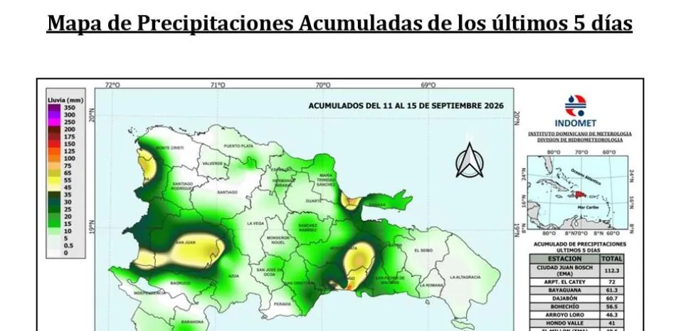 ¿Quieres saber cuándo ha llovido en el país? aquí reportes de acumulados por estación del Indomet