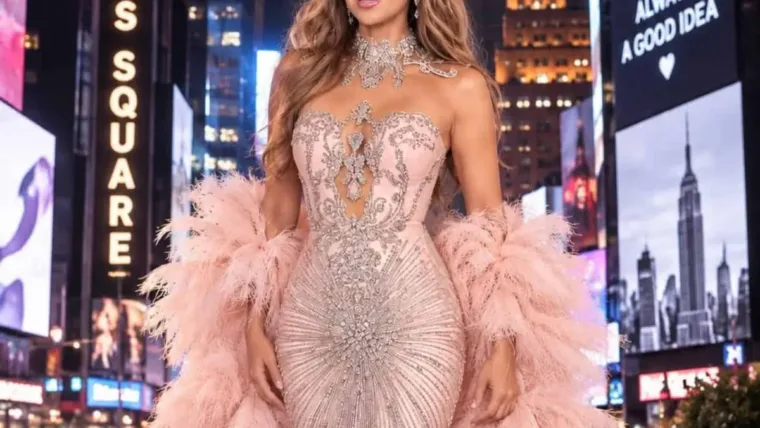 Thalía deslumbra en Times Square con un espectacular diseño