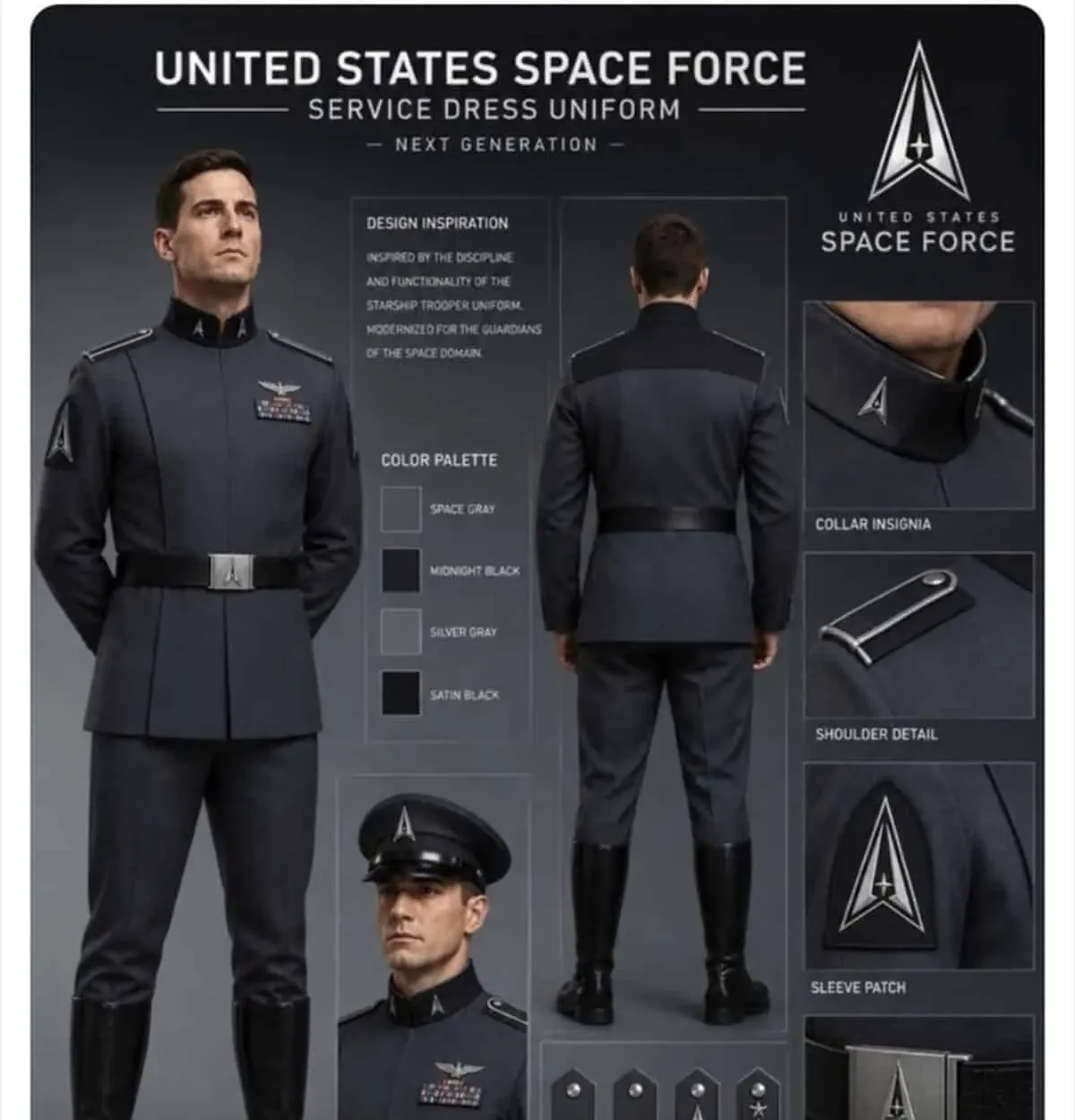 Trump muestra posible uniforme de la Fuerza Espacial y desata comparaciones con las SS nazis