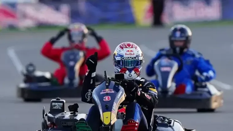 Verstappen gana reto Red Bull, adelanta a 100 karts en 35